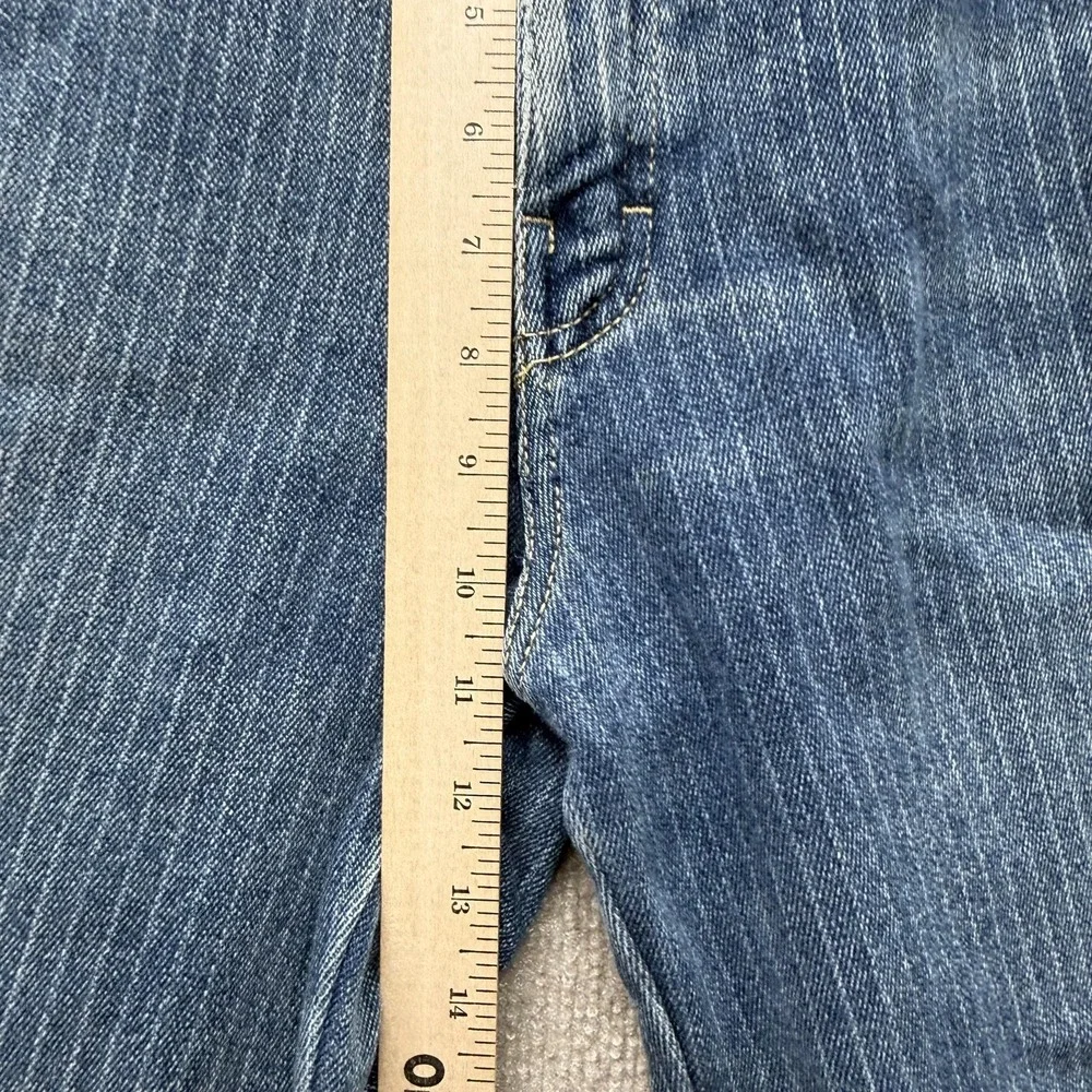 1980s Jeans Womens 26 Blue High Rise Straight Leg Pinstripe Denim Retro